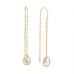 18k yellow gold, drop earrings, set with diamond slices. Photo courtesy Vale Jewelry.
