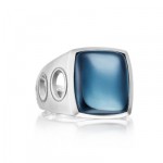 Sterling silver ring set with Sky Blue Topaz over hematite. Photo courtesy Tacori.