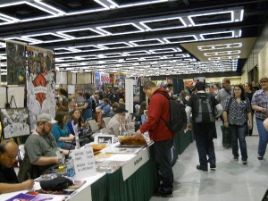 Crowds browse at a Comic Con. Photo courtesy Devon Monk.